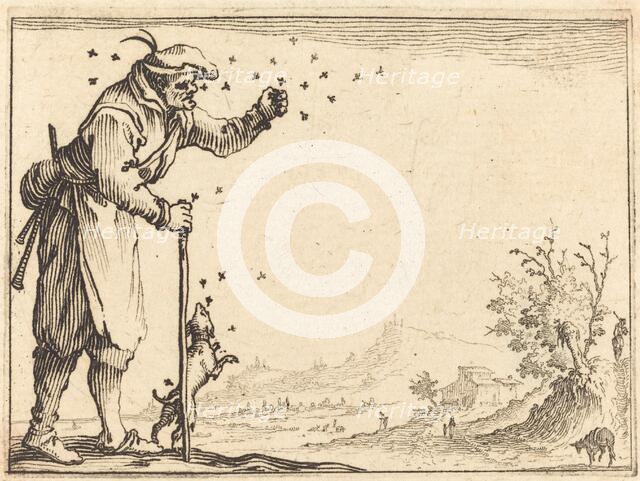 Peasant Attacked by Bees, c. 1617. Creator: Jacques Callot.