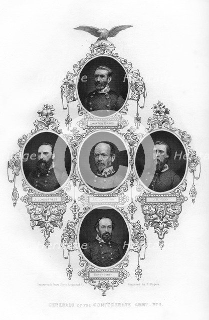 Generals of the Confederate Army, 1862-1867.Artist: J Rogers