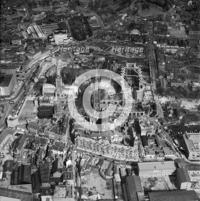 Coventry Cathedral, Warwickshire, 1959. Artist: Aerofilms.