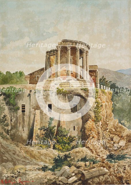 Temple of Vesta at Tivoli, 19th century. Creator: Massimiliano Bertozzi.