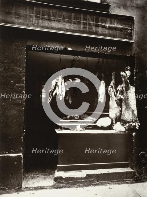 Boucherie, Rue Christine (image 2 of 2), 1923-24, (1956). Creator: Eugene Atget.