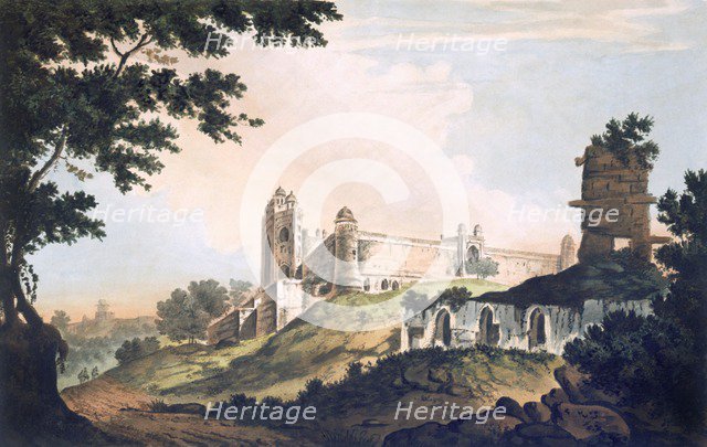 A View of the Mosque at Futtipoor Sicri, pub. 1785-88. Creator: William Hodges (1744-97).