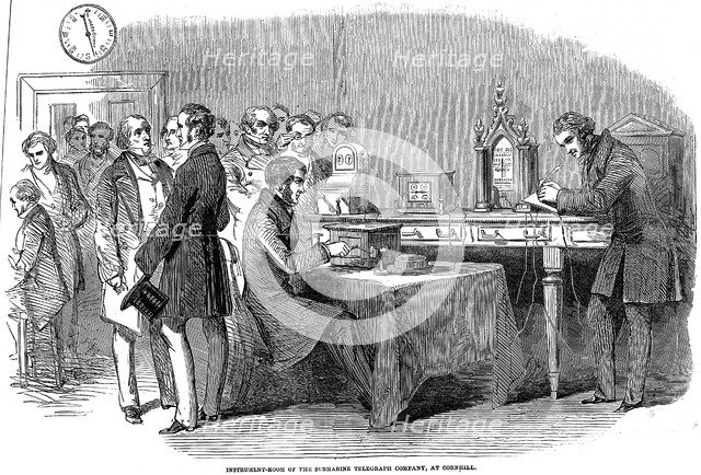 Opening of the London to Paris telegraph link, 1852. Artist: Unknown