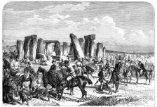 The Wiltshire Champion Coursing Meeting at Stonehenge, 1865. Creator: Unknown.