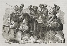 First Carlist War, (1833-1840): Attack to Balmaseda, the leader of the Carlist faction, 1842.  Creators: Manuel Miranda, Ortega.