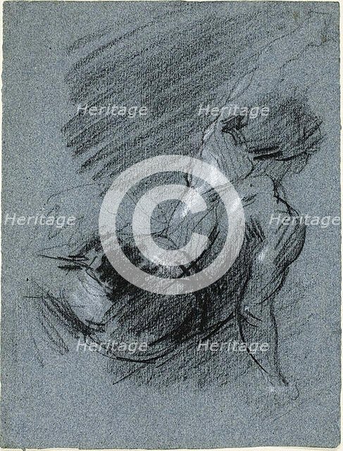 Back View of Seated Figure, Lifting Left Arm, n.d. Creator: Jean-Baptiste Carpeaux.