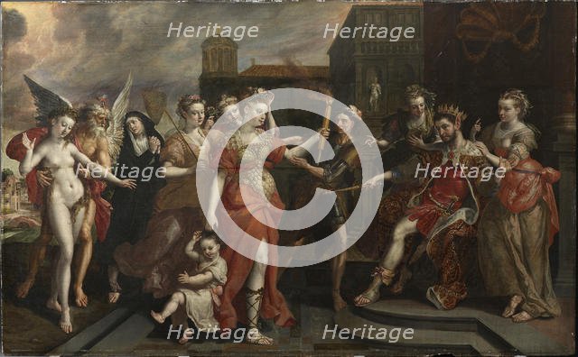 The Calumny of Apelles, End 1590s. Creator: Vos, Maerten, de (1532-1603).