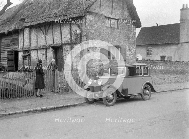 Road testing a Triumph Scorpion, Horley, Surrey, 1931. Artist: Bill Brunell.