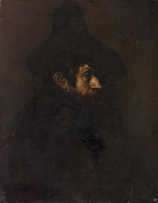 Man with a big hat, between 1860 — 1870. Creator: Eduardo Zamacois y Zabala.
