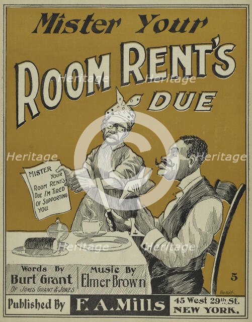 'Mister your room rent's due', 1898. Creator: Unknown.