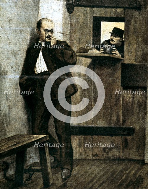 Alfred Dreyfus in prison, 1895. Artist: Unknown