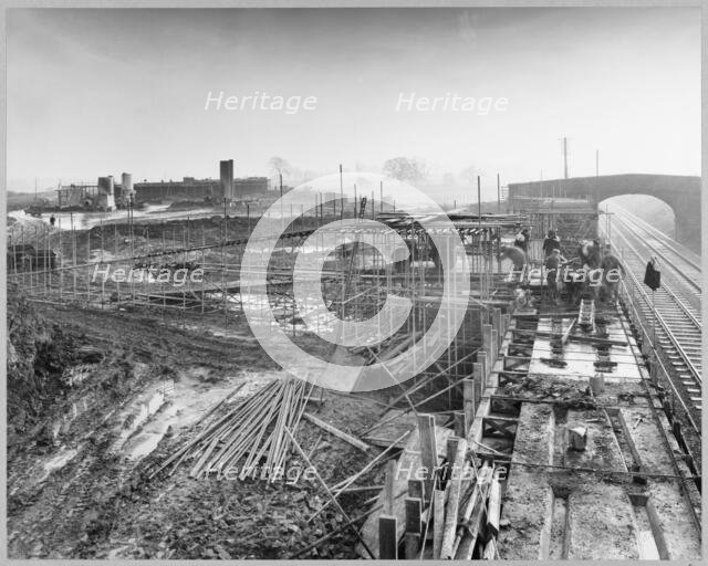 M6 Motorway, Acton Trussell and Bednall, South Staffordshire, Staffordshire, 12/1960. Creator: John Laing plc.