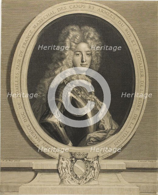 Portrait of Adrien-Maurice, Duke of Noailles, 1721; printed posthumously after 1780. Creator: Pierre Drevet.