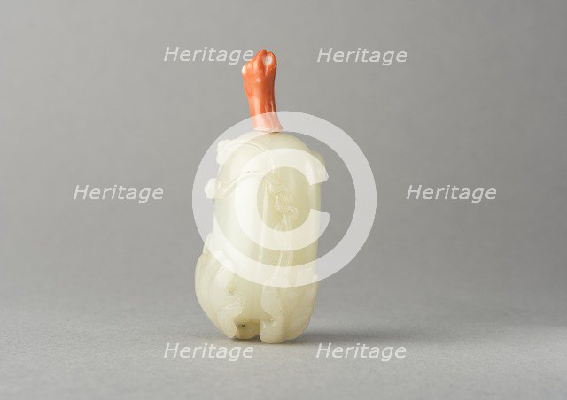 Jade snuff bottle, China, Qing dynasty, 1644-1911. Creator: Unknown.