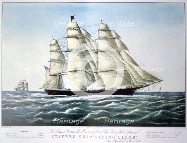 'Clipper Ship Flying Cloud', 1851-1907. Artist: E Brown Jr