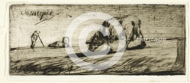 A Sheep Grazing, 1849. Creator: Jean Francois Millet.