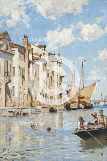 Children Bathing, 1882. Creator: Carl Skanberg.