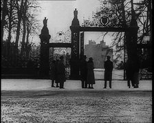 People Standing Outside the Gates of Sandringham House, 1936.  Creator: British Pathe Ltd.