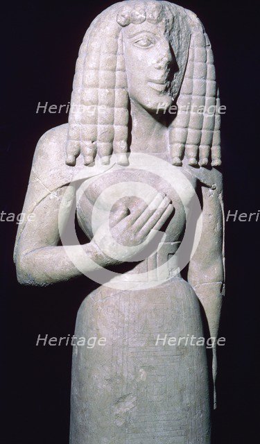 Greek sculpture of the 'Lady of Auxerre', 7th century BC. Artist: Unknown