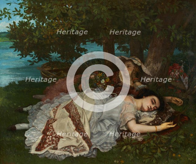 Les demoiselles des bords de la Seine (été), 1857. Creator: Gustave Courbet.