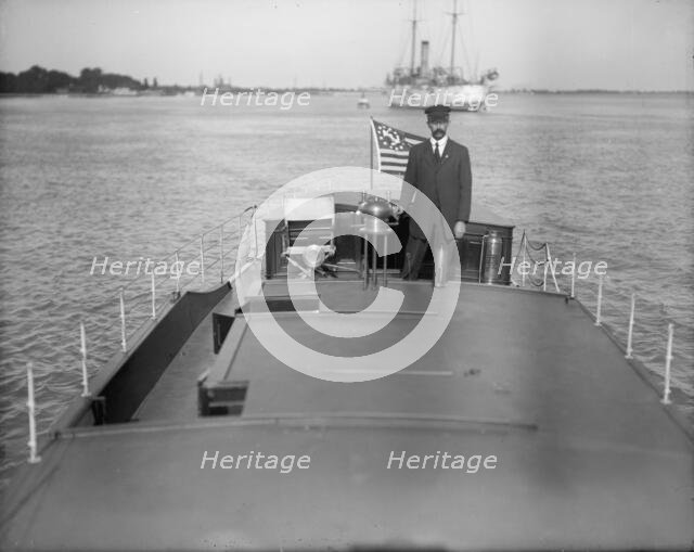 Motor boat Grayling, deck, between 1905 and 1915. Creator: Unknown.