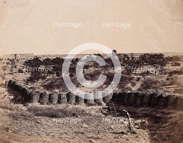 India: view from Mount Picket with Metcalfe's House and stables in the distance, c1858. Creator: Felice Beato.