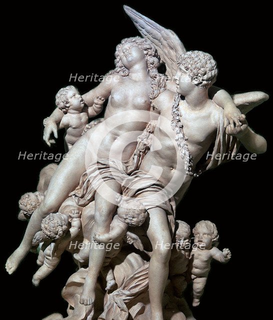French statue of Eros and Psyche, 18th century. Artist: Claude Michel