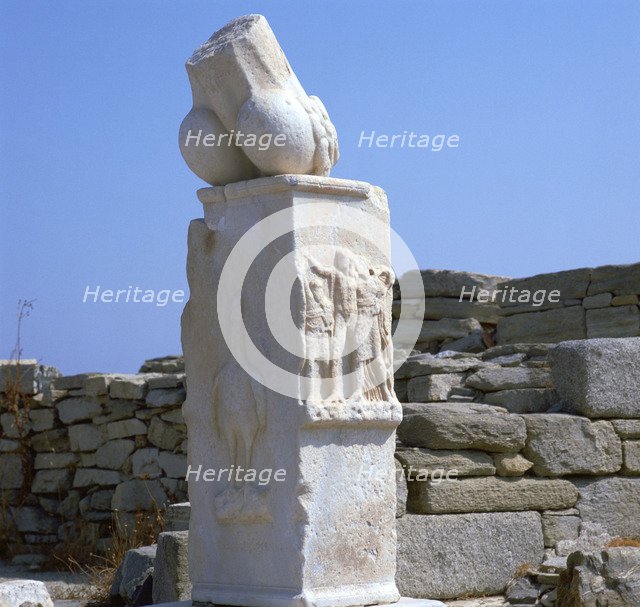 Phallic pillar in a sanctuary of Apollo, 4th century BC. Artist: Unknown