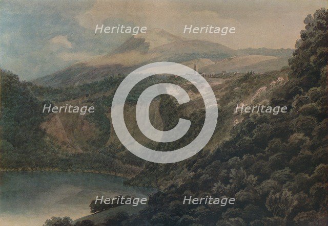 'The Lake and Town of Nemi', 1778. Artist: John Robert Cozens.