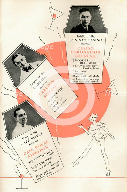 'Cocktail recipes', c1935 (1935).  Artist: Unknown.