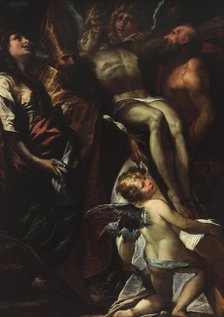 The Descent from the Cross with Saints Mary Magdalene, Augustine, Jerome and Angels, c. 1618. Artist: Procaccini, Giulio Cesare (1574-1625)