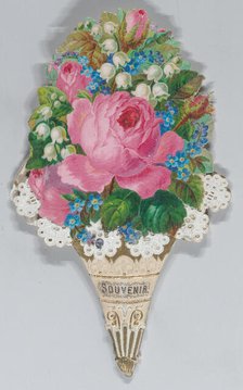 Valentine - Mechanical - elaborate nosegay, fan souvenir, ca. 1875., ca. 1875. Creator: Anon.