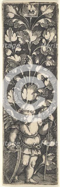 Ornament with a Genius Holding a Shield, 1536. Creator: Master MVHF.