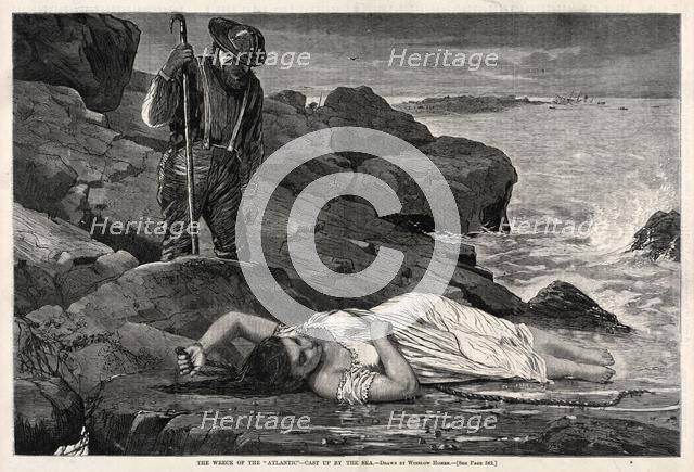 The Wreck of the "Atlantic" - Cast Up by the Sea, 1873. Creator: Winslow Homer (American, 1836-1910).