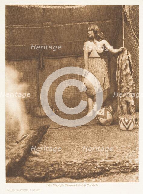 A Primitive Camp, 1912. Creator: Edward Sheriff Curtis.