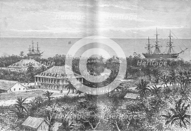 'The Queen's Palace at Papeete, Tahiti',  c1885, (1890). Artist: Robert Taylor Pritchett.