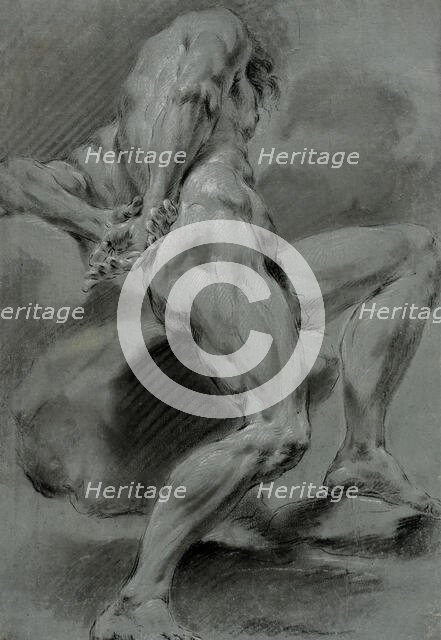 Study of a Male Nude, Unknown date. Creator: Domenico Maggiotto.