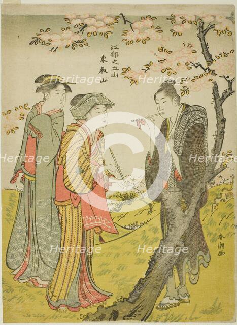 Toei Hill (Toeizan), from the series "Five Hills of Edo (Koto no gozan)", c. 1780/1801. Creator: Katsukawa Shuncho.