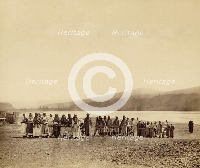 Transporting Cargo from Barges to Prison Storage Facilities, 1891. Creator: Aleksei Kuznetsov.