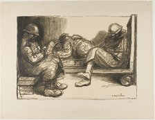 In the Dugout, 1915/17. Creator: Theophile Alexandre Steinlen.