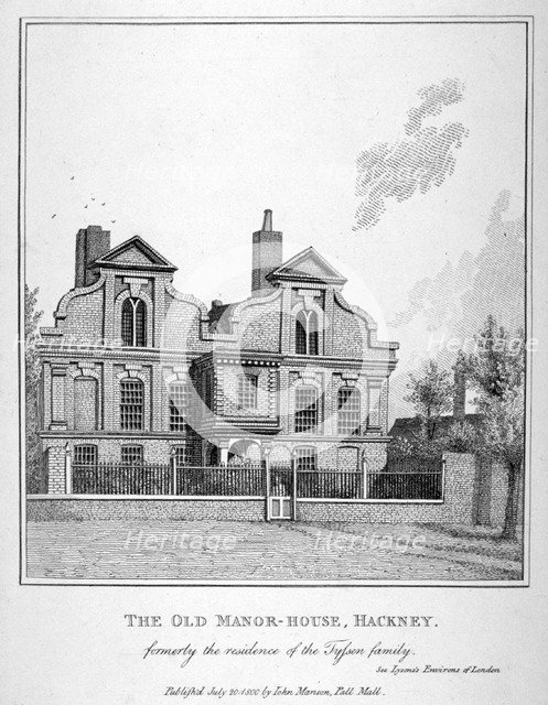 View of a manor house on Shacklewell Green, Hackney, London, 1800.                             Artist: John Thomas Smith