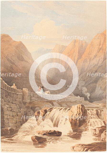 Pont Aberglaslyn, 1812. Creator: John Varley I.