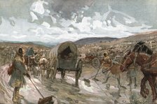 'Six Mois Dans la Somme; Sur la route, entre Maricourt et Suzanne (octobre 1916)', 1916. Creator: Charles Hoffbauer.