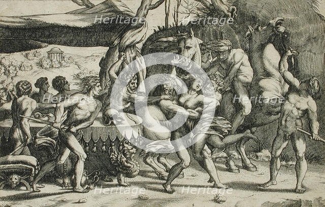 The Rape of Hippodamia (image 2 of 2), 1542. Creator: Enea Vico.