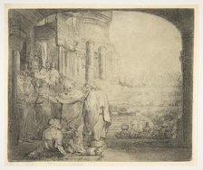 Peter and John Healing the Cripple at the Gate of the Temple, 1659. Creator: Rembrandt Harmensz van Rijn.