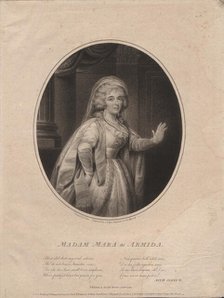 The singer Madame Gertrud Elisabeth Mara (1749-1833), as Armida, 1794. Creator: Collyer, Joseph (1748-1827).
