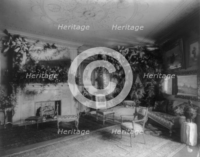 Whittemore House, Washington, D.C. - interior of parlor, showing decorations, c1900. Creator: Frances Benjamin Johnston.