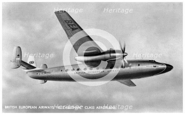 British European Airways 'Elizabethan' class aeroplane, 20th century. Artist: Unknown