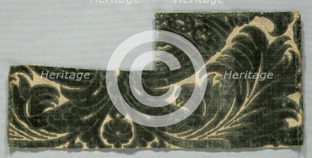 Velvet Fragment, late 1600s. Creator: Unknown.
