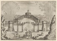 Pantomime with fireworks performed for the marriage of Emperor Leopold I to the Infanta Ma..., 1666. Creator: Melchior Küsel.